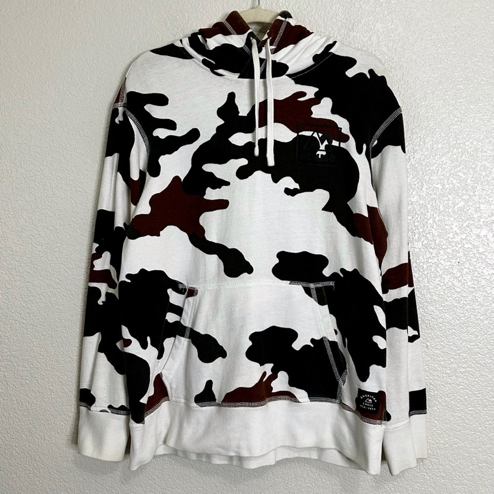 American Eagle Men's Ultra-Soft Camo Graphic Hoodie Sweatshirt, Sz Medium
